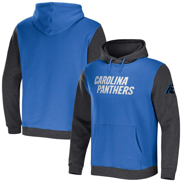 Carolina Panthers x Darius Rucker Collection Blue/Charcoal Colorblock Pullover Hoodie